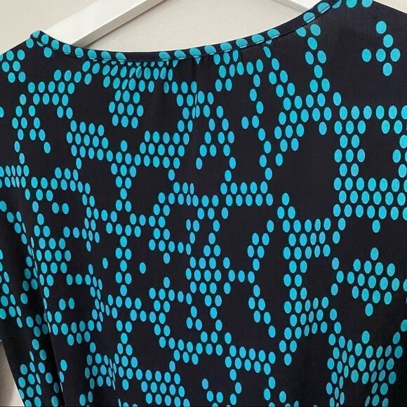 Banana Republic Dress Wrap Circle Geometric Pattern V-Neck Midi Business Casual - Picture 8 of 9